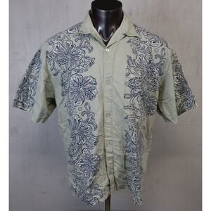 Vintage Mens No Fear Multicolor Floral Hawaiian Shirt Button Front Size XL Y2K